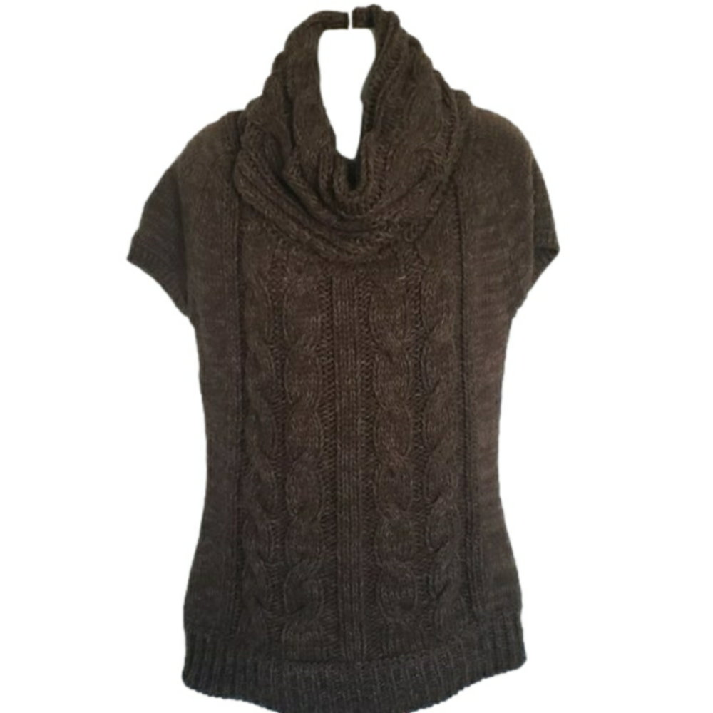 ROOTS Knit moss green/brown cowlick sweater/top Size  Small